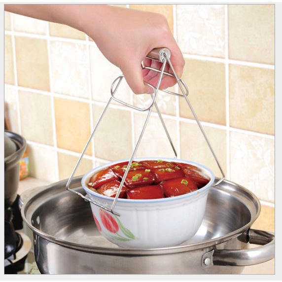Kẹp gắp bát, đĩa, xoong, nồi, vỉ hấp chống nóng inox p191-4