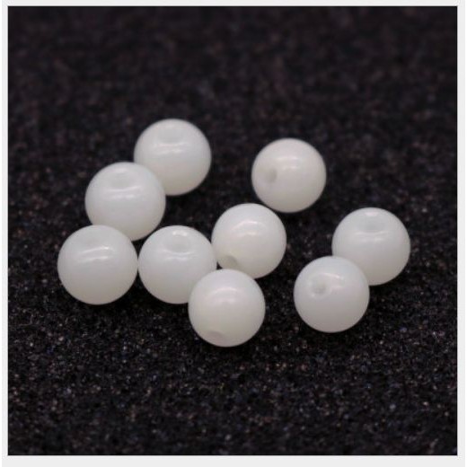 25 -100gam Hạt đá thủy tinh màu trắng gạo đủ size 6-8-10-12mm (màu 17)