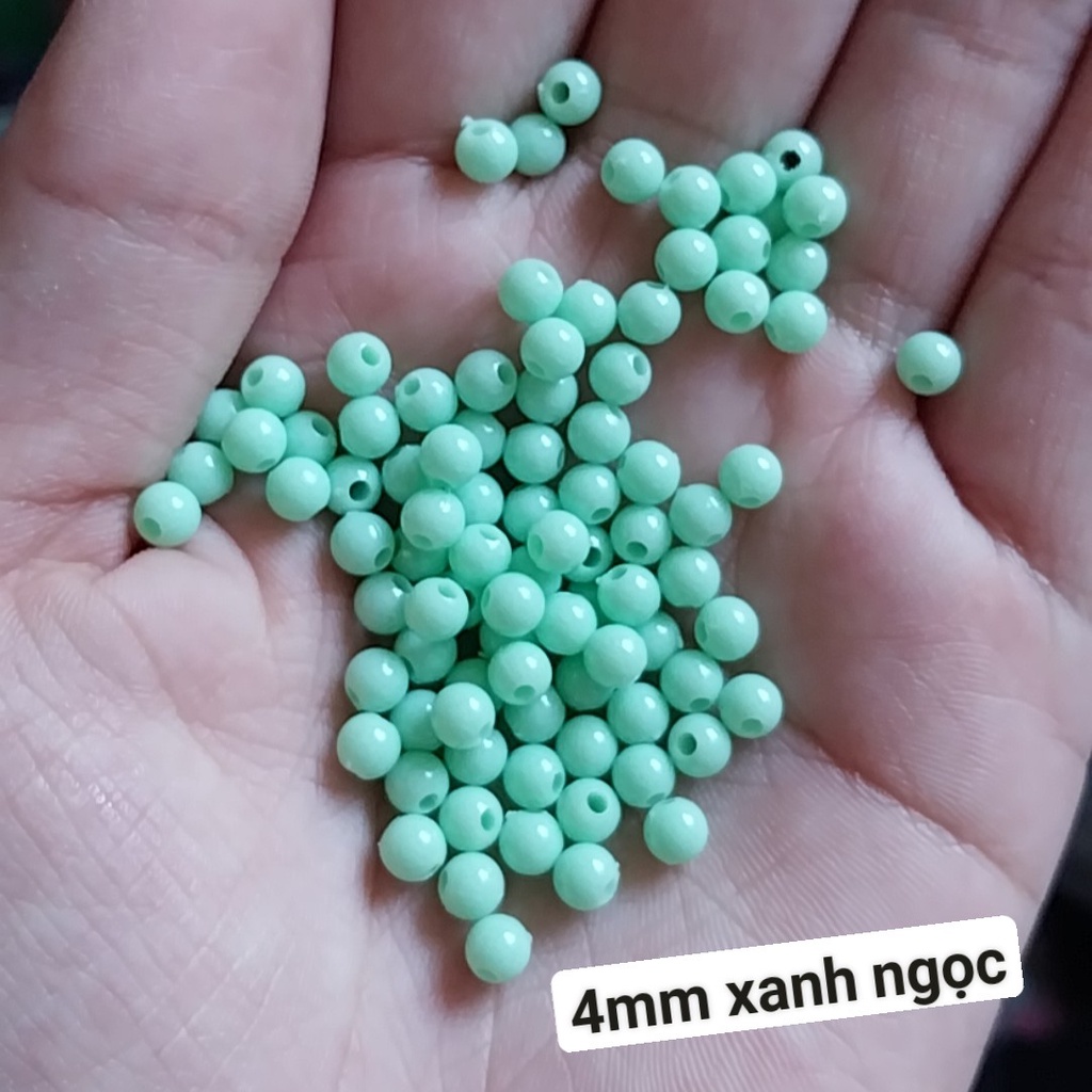 25gam hạt nhựa tròn bóng nhiều màu size 4mm