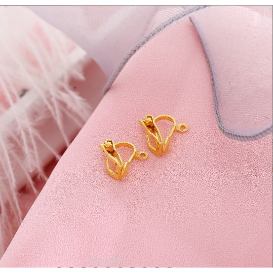 2-10 Móc kẹp vặn làm Khuyên tai (hoa tai, bông tai) không có lỗ xỏ