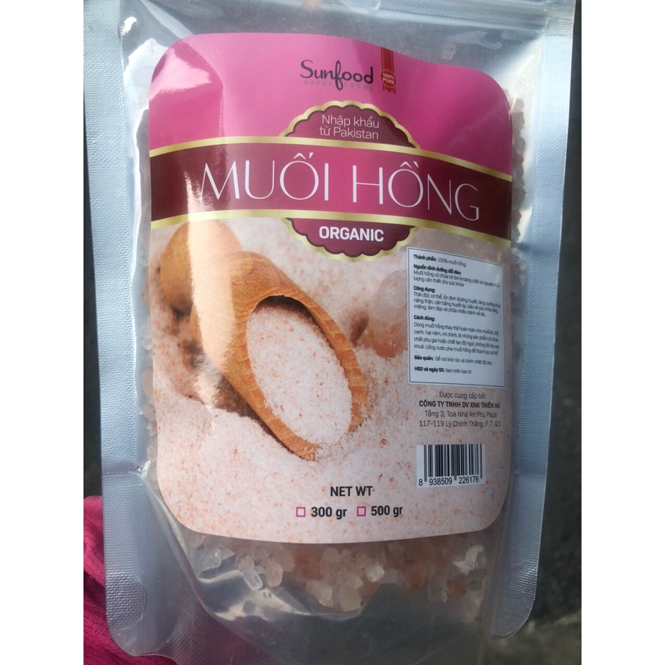 100-500gam Muối hồng / Muối hồng Himalaya organic nấu ăn tắm ngâm chân tẩy tế bào chết hạt nhuyễn mịn,