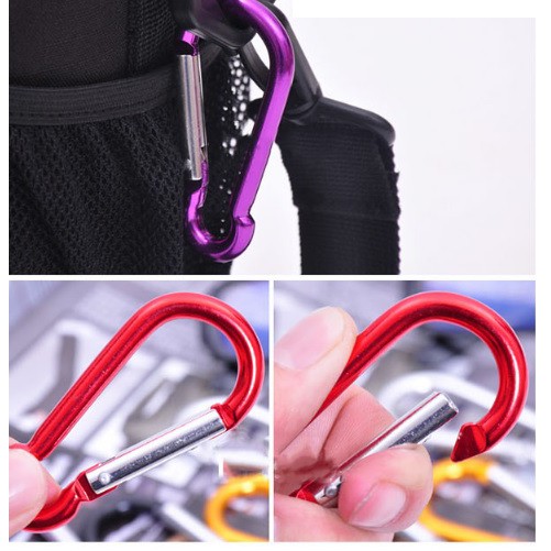 Móc khóa carabiner hình bầu chữ D (p168-3) , móc khóa chai nước, khóa ba lô, khóa hợp kim nhôm ,khóa nhanh