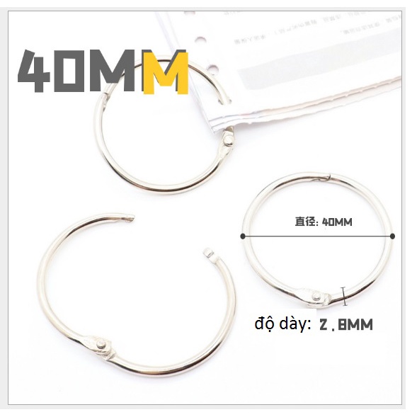 10 kiềng còng sách size 2-2.5-3-3.8-4-4.5cm để làm bìa sách, lịch, flashcard....
