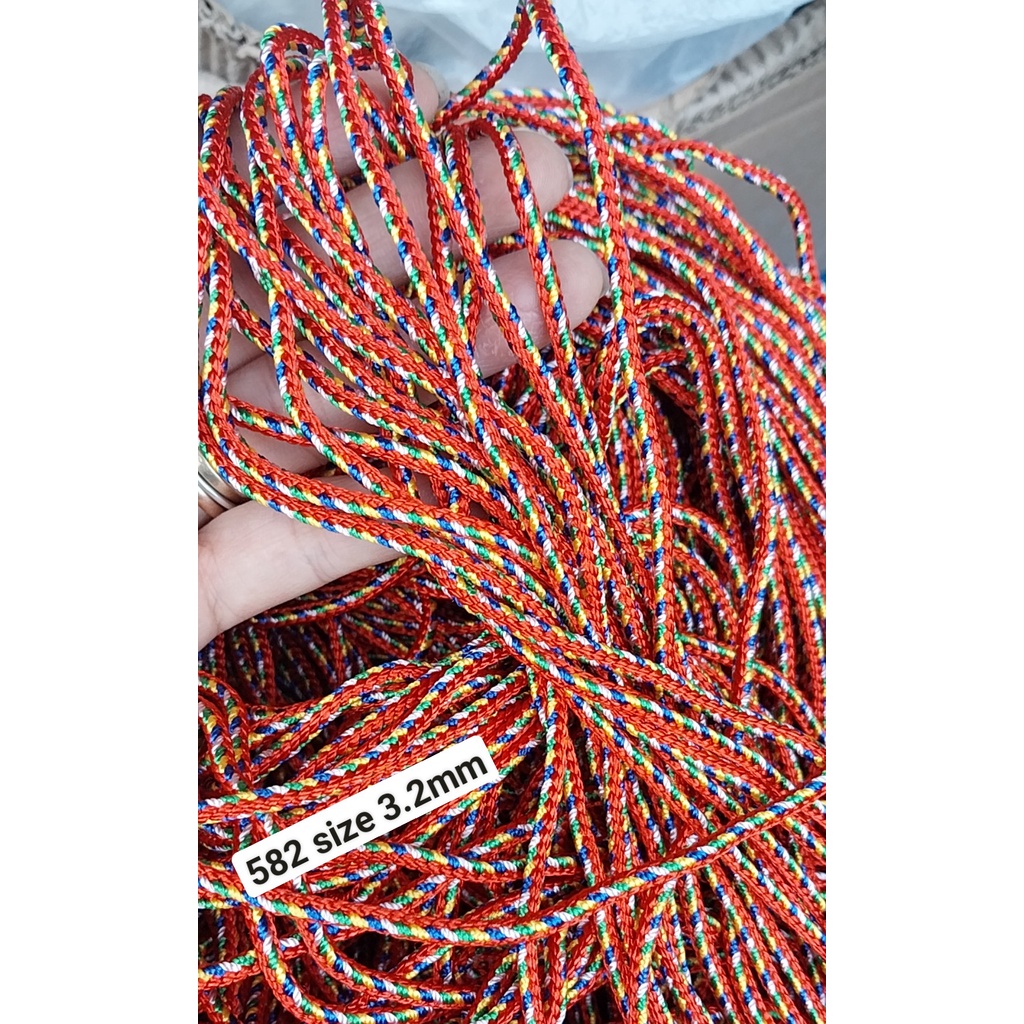 (bán ký) 100gam-500gam dây ngũ sắc size 2,5mm- 3.2mm mã 582/582d , dây đan vòng tay, vòng cổ may mắn