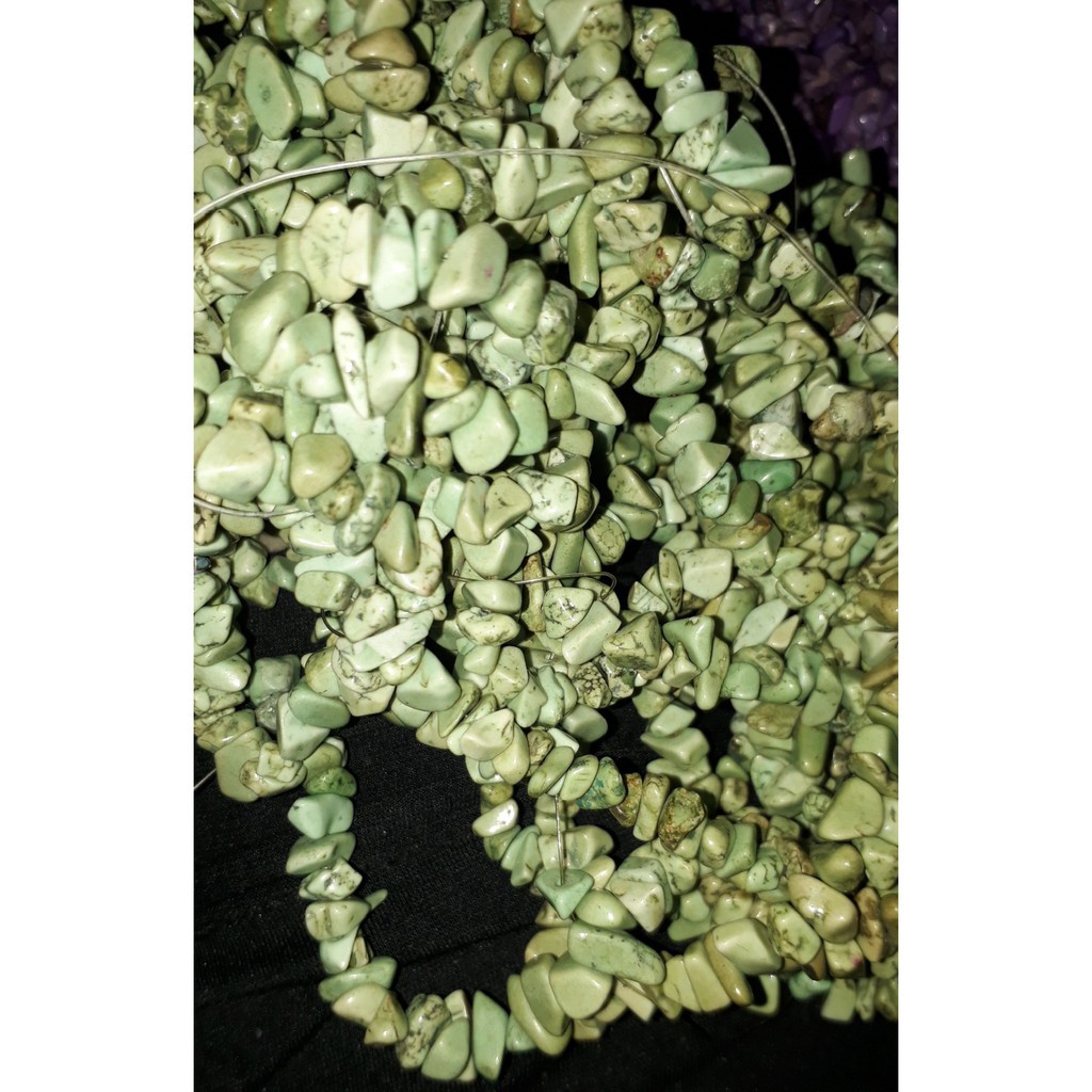 Đá ngọc lam vụn xanh lơ dây 20/40/80cm thiên nhiên làm trang sức handmade