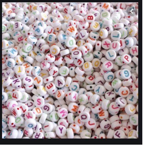 50gam hạt chữ cái , chữ số tròn dẹp đủ màu size 4x7mm, 6x10mm làm vòng hạt