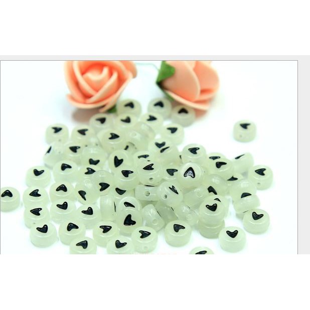 5-25gam Hạt Chữ Cái tròn dạ quang 7mm