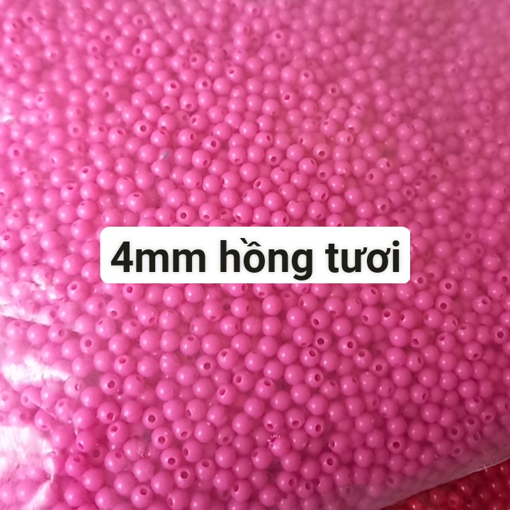 25gam hạt nhựa tròn bóng nhiều màu size 4mm Sử dụng mix vòng, làm đồ chơi,trang trí handmade.