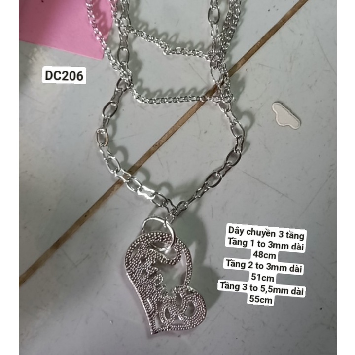 Dây chuyền thời trang xích màu bạc :DC201->DC214
