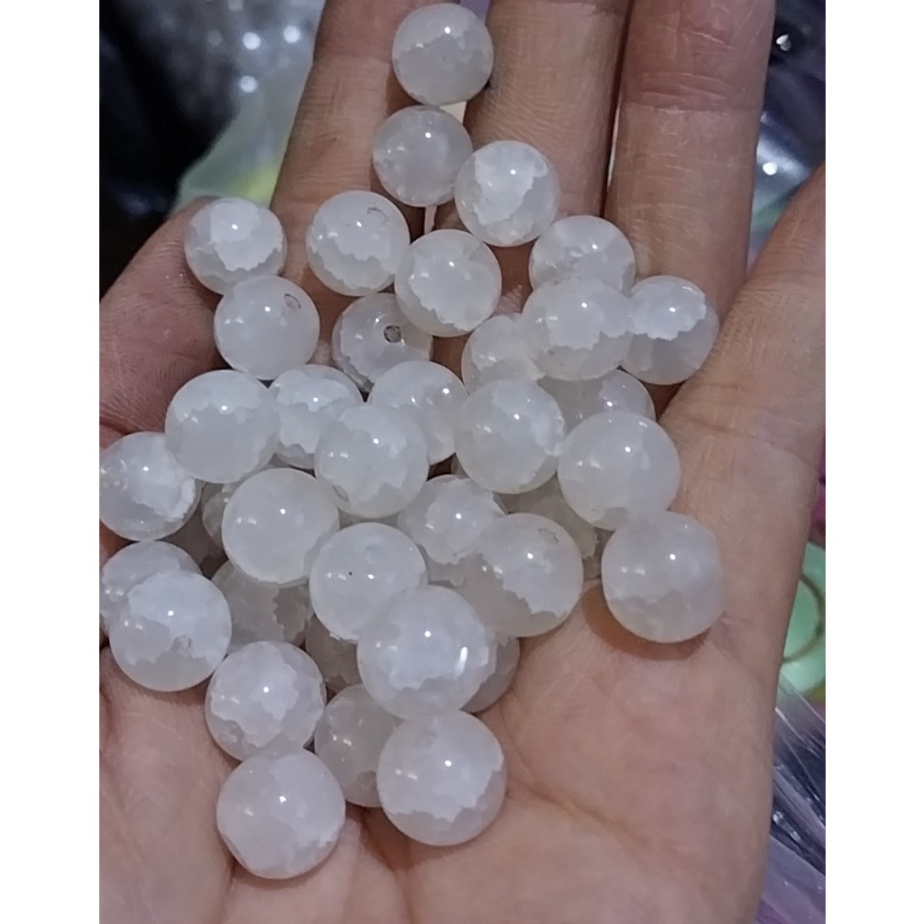 10-50gam đá nứt nhân tạo, đá thủy tinh 10mm làm vòng tay, vòng cổ