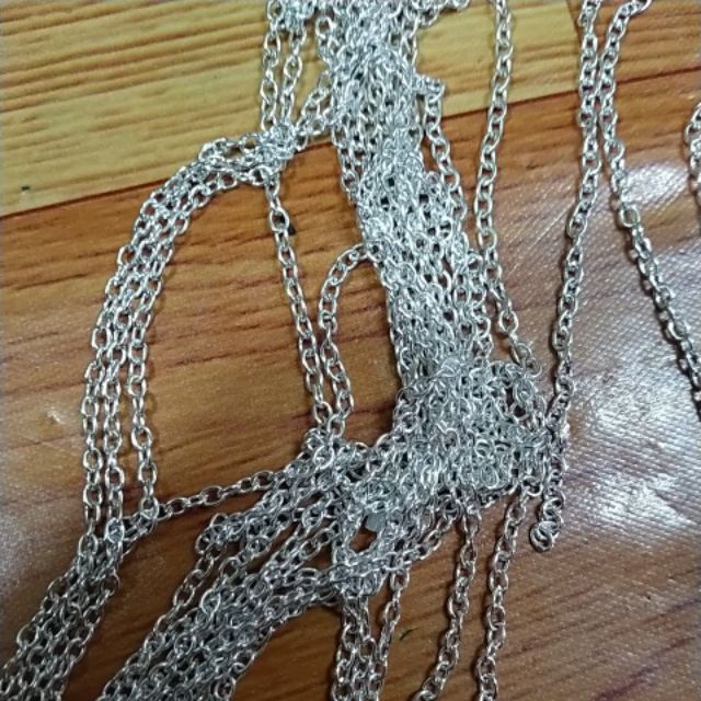5 Xích đoạn 28cm màu bạc trắngsợi to 2mm