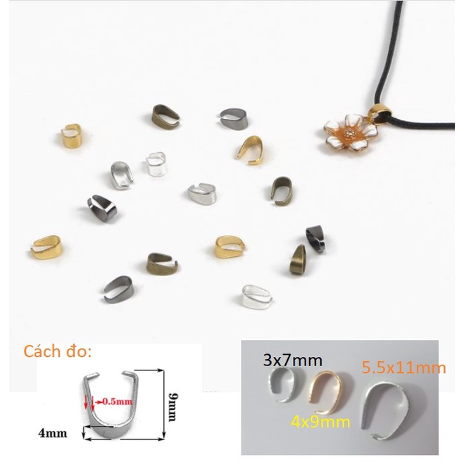 10 kẹp móc treo mặt dây chuyền nhiều màu nhiều size để chọn