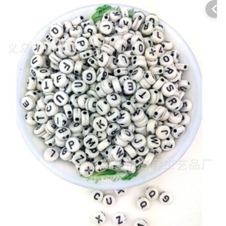 10gam HẠT CHỮ TRÒN 7MM ĐỦ MÀU ( loại thường)