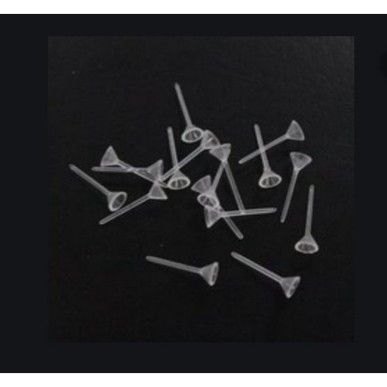 20-100 đế nhựa làm hoa tai dạng phểu size 2-3-4-5mm