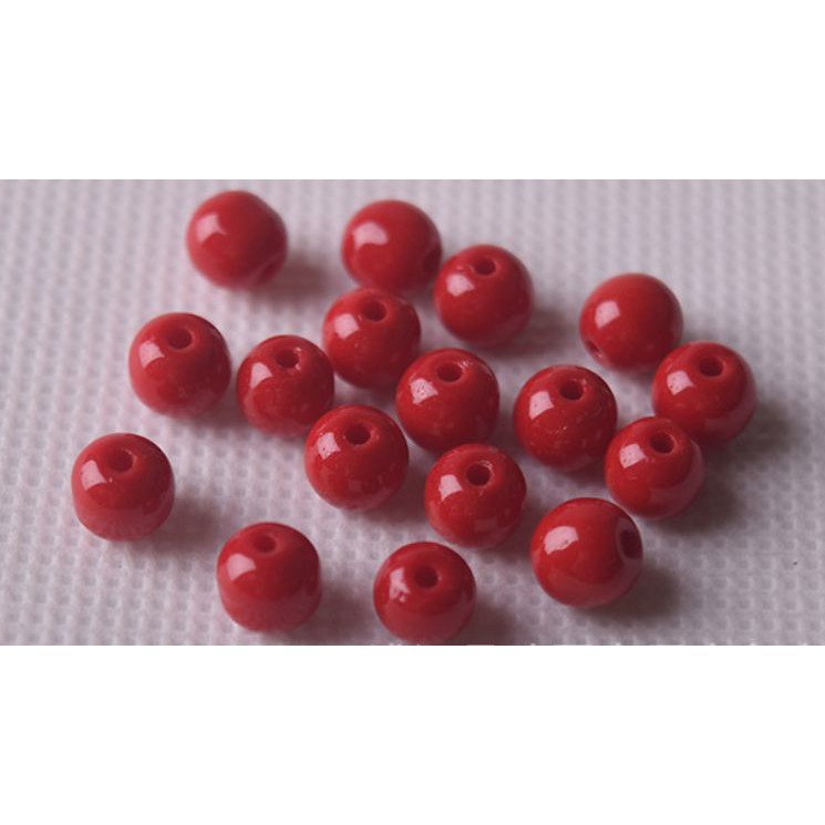 50-100gam hạt đá đỏ đục size 6-8mm (màu 21)