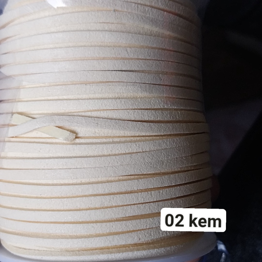 1 cuộn dây da lộn 2mm , dây da nhung, dây nhung làm vòng, dây đan vòng tay, vòng cổ