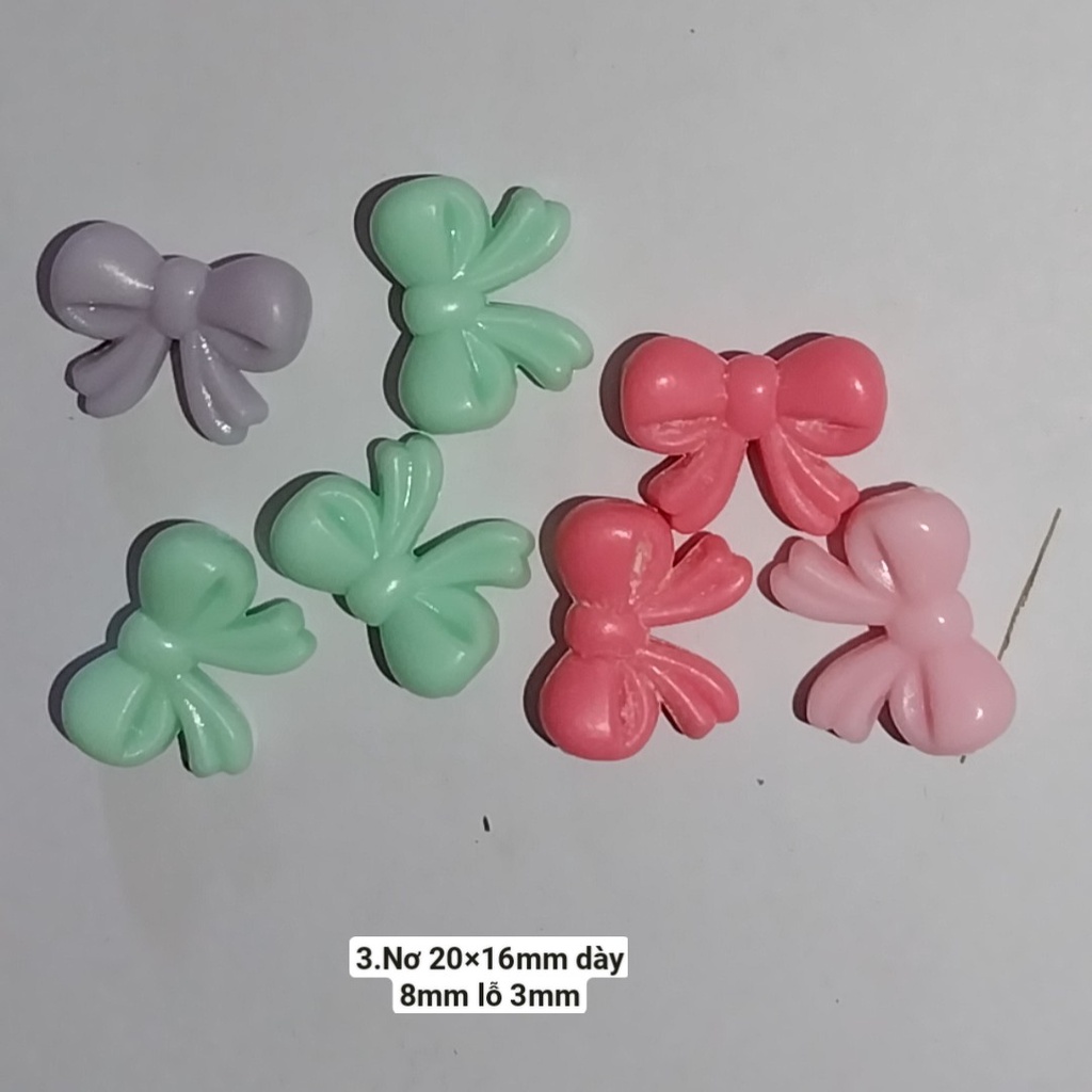10g hạt nhựa các loại  có lỗ xỏ dùng trang trí handmade
