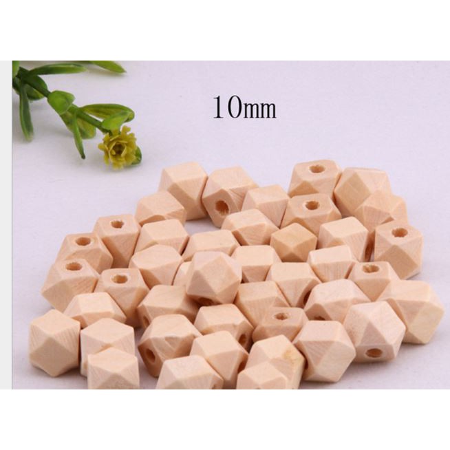 2 hạt gỗ đa giác đủ size 10mm-12mm-14mm-16mm-18mm-20mm-25mm-30mm