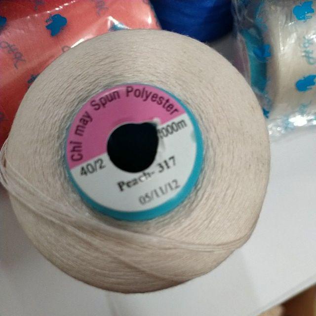 Cuộn chỉ cotton HK- 5000met, chỉ may, chỉ làm tua rua