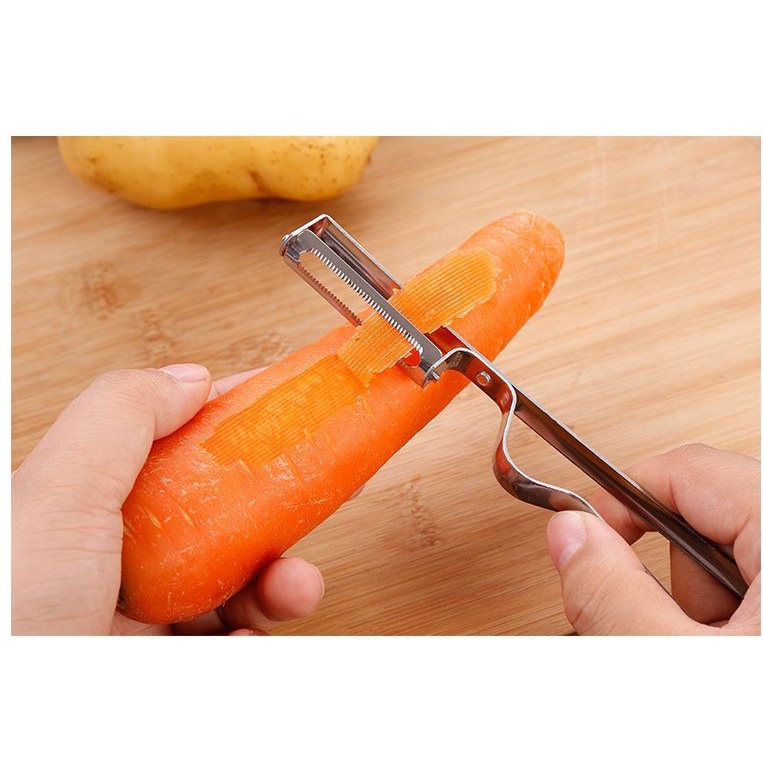 Dụng Cụ Dao Bào Gọt Vỏ Trái Cây 16x2.5cm Inox, dao 2 lưỡi p191-24