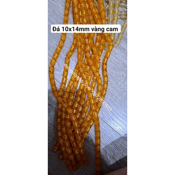 (Giá sĩ) 25-100viên (1dây) lu thống 8x12mm, 10x14mm, 12x16mm, đá tròn 6-8-10 in chú đại bi nhiều màu làm vòng phong thủy