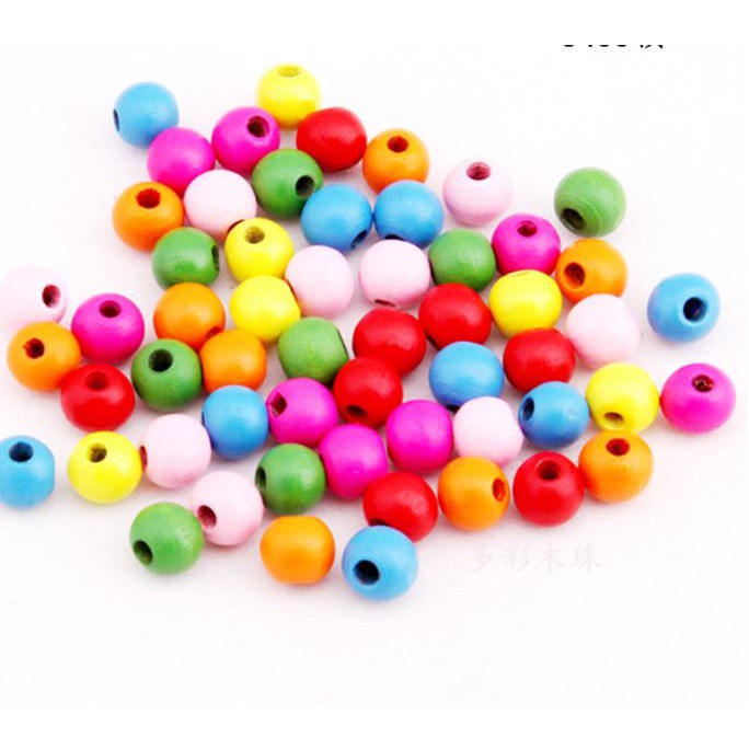 Hạt gỗ tự nhiên đủ màu đủ size 4mm-5mm-6mm-8mm-10mm-12mm-14mm-16mm-18mm-20mm-25mm-30mm/ gói 100gam
