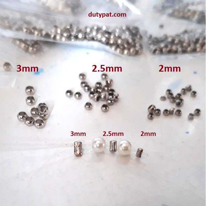 gói 5gam chốt kẹp bi 2/2.5/3mm chặn hạt cườm bằng đồng