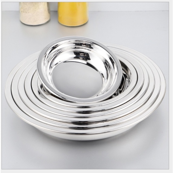 Dĩa inox 304 -  size 14/16/18/20cm (ĐĨA)