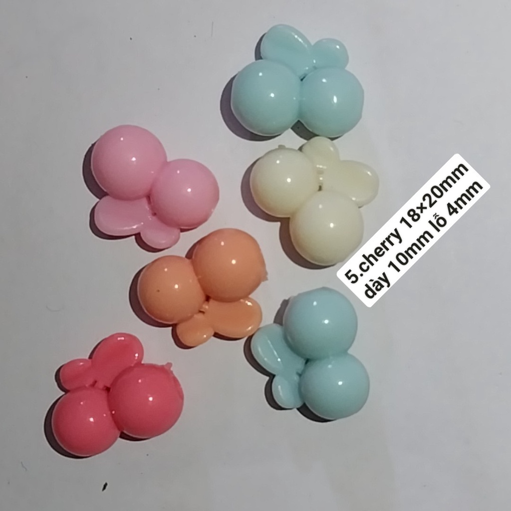 10g hạt nhựa các loại  có lỗ xỏ dùng trang trí handmade