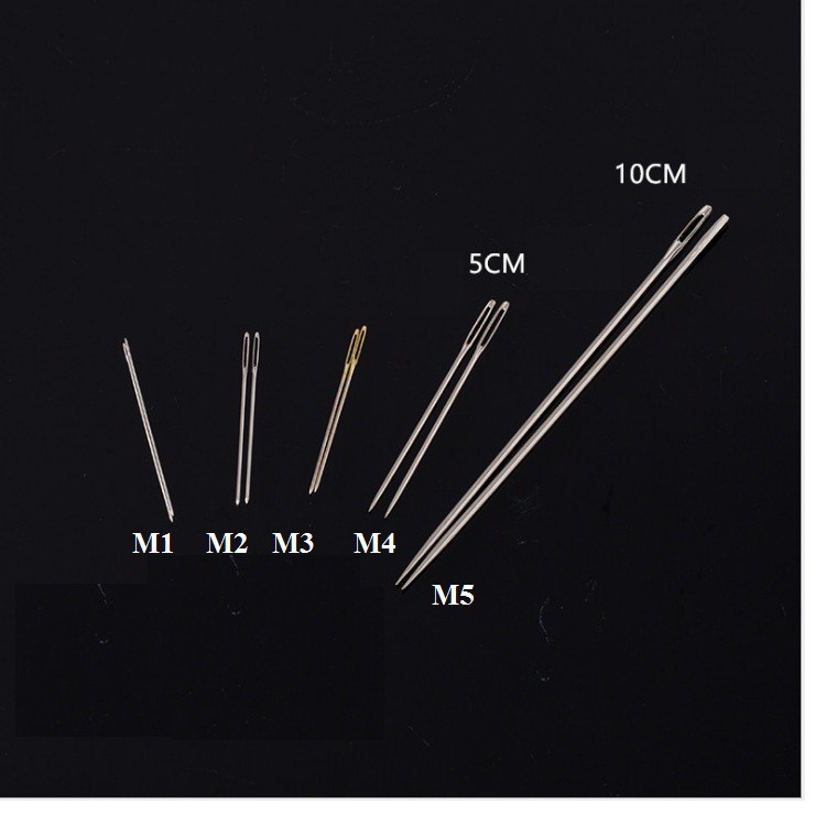 30 cây kim may thêu mắt lớn , kim kết cườm dài 3.8-4-5-10 cm