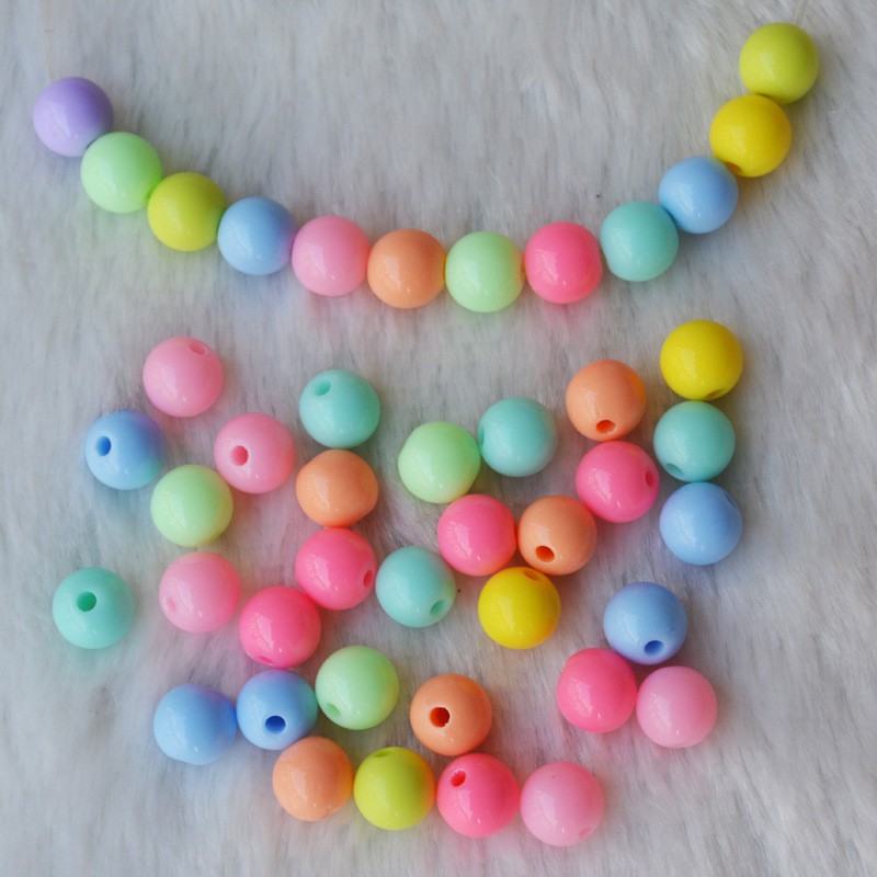 10gam hạt nhựa tròn nhiều màu pastel 6mm-8mm-10mm-12mm-14mm-16mm-18mm-20mm