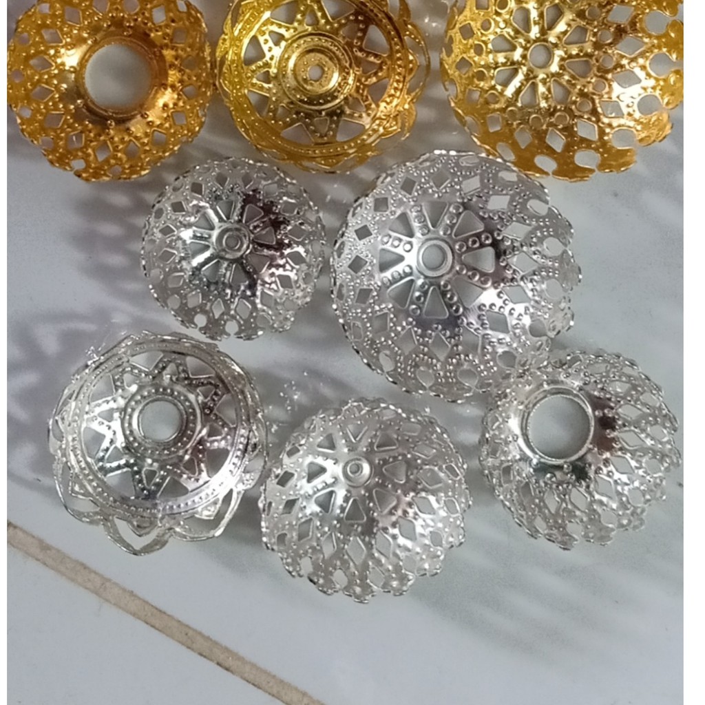 gói 2-5 đế hoa charm ốp hạt loại lớn 20-25-30mm