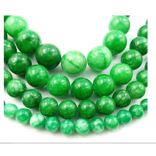 60 viên đá chalcedony TN xanh trắng size 6mm / có thêm size 8/10/12mm