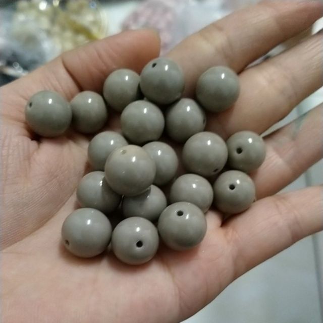 50gram hạt đá tròn màu xám 12mm
