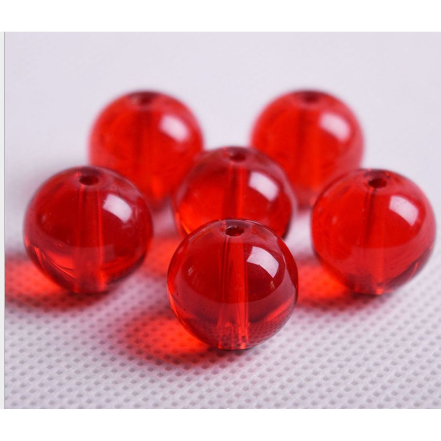 0.5kg hạt đá nhân tạo màu đỏ tươi size 4-6-8-10-12mm