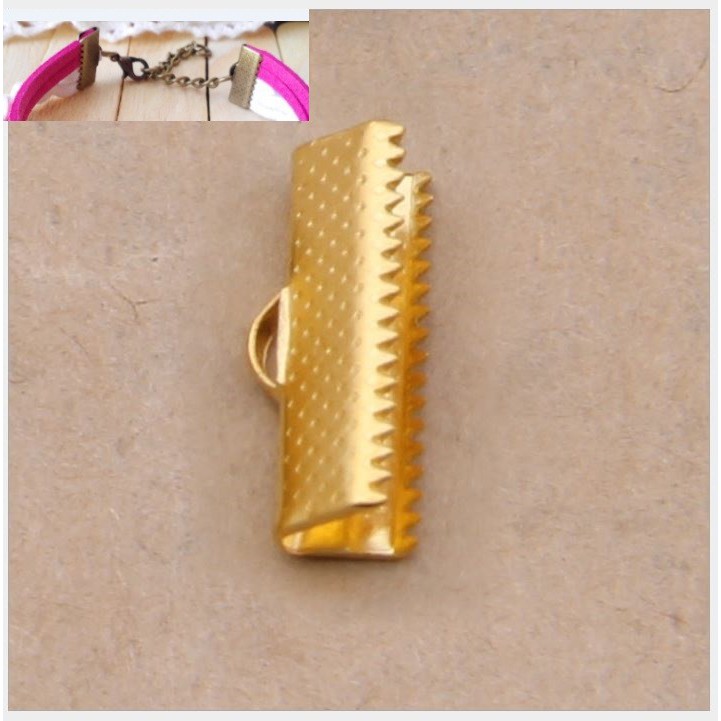 10 Kẹp đầu dây răng cưa, kẹp răng cưa, kẹp làm vòng tay, khóa vòng tay handmade