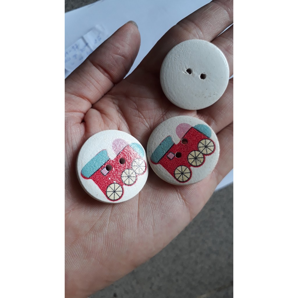 5 Hạt nút gỗ, cúc gỗ nhiều mẫu (#P124-94-T04)