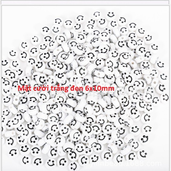 10-50 gam hạt mặt cười IN NỔI 10mm loại tốt xỏ vòng hat, làm trang sức