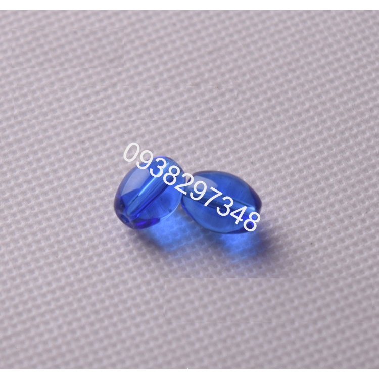 10 viên lu thống  đá thủy tinh nhân tạo 8x11mm (có 8 màu) có lỗ xỏ làm vòng