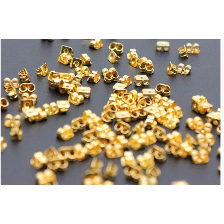 100 CHỐT ĐUÔI HOA TAI - BỊT SAU KHUYÊN XỎ 5-6MM/ CHỐT CHUÔI HOA TAI