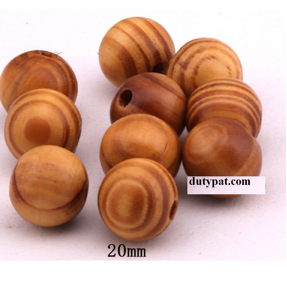 100gam hạt gỗ tròn có lỗ xỏ vân nâu đủ size 6mm-8mm-10mm-12mm-14mm-16mm-18mm-20mm-25mm-30mm
