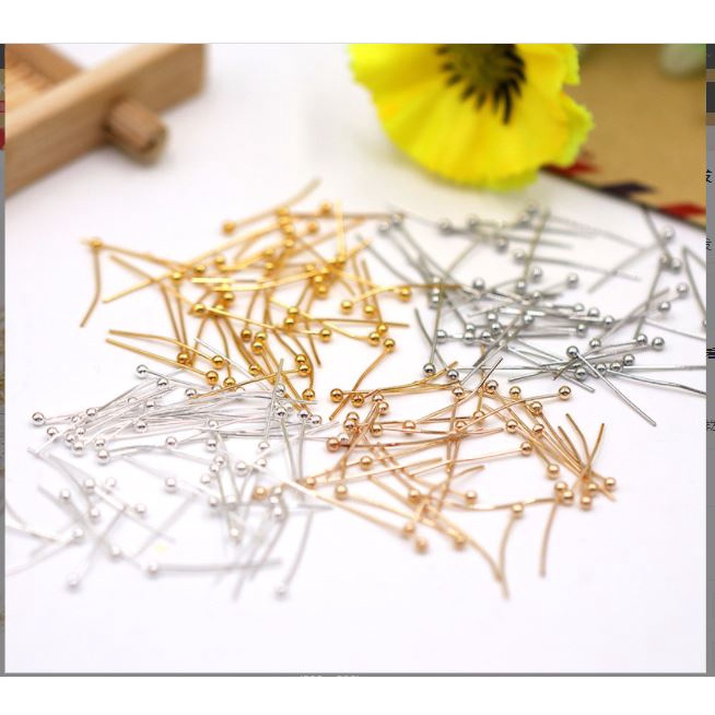 kim xỏ cườm đuôi bi 0.5x30mm