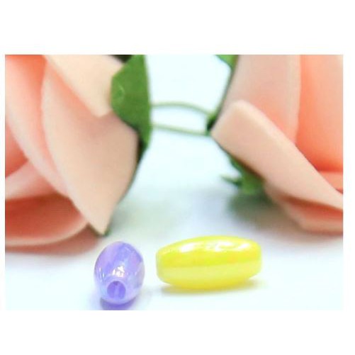 (P132-6/7) 25-100gam hạt bẹt, hạt cườm bầu dục bóng ánh cừ 4x8mm & 6x12mm