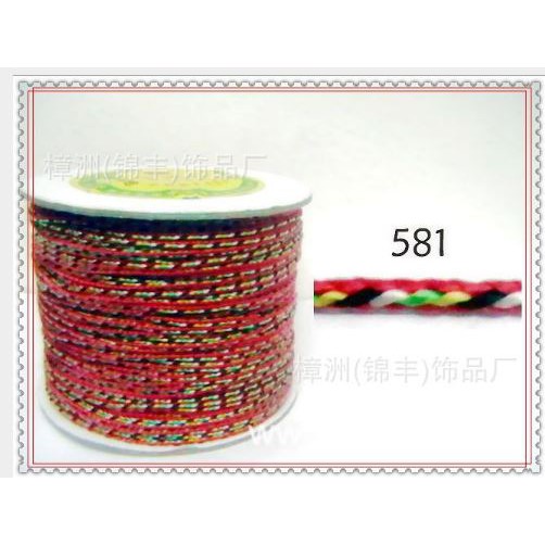 2-5met dây ngũ sắc may mắn đỏ đủ loại 581/582-size 1.6/2.5/3.2mm