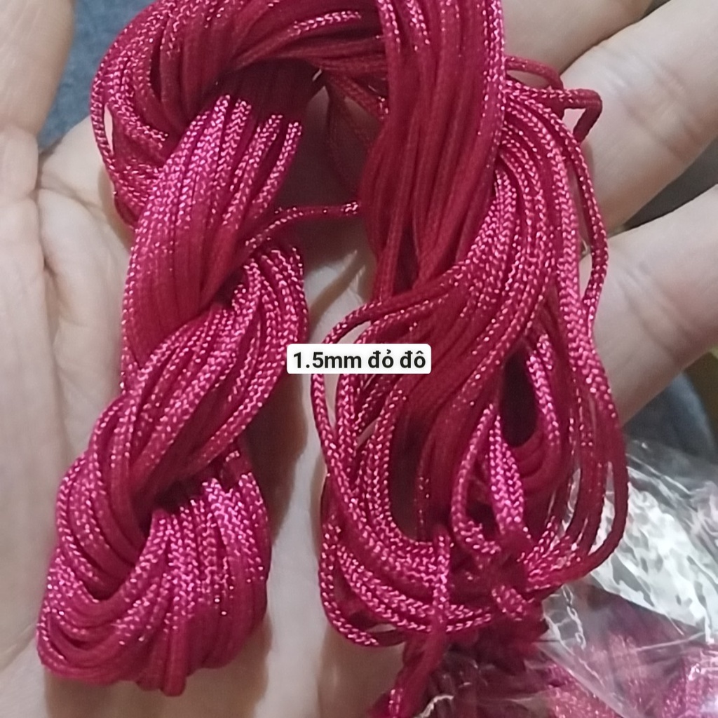 Dây dù 1.5mm có lõi nhiều màu (bó như hình 13-15m) , dây đan vòng tay, dây thắt vòng tay, vòng cổ may mắn