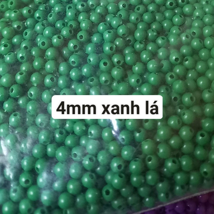 25gam hạt nhựa tròn bóng nhiều màu size 4mm