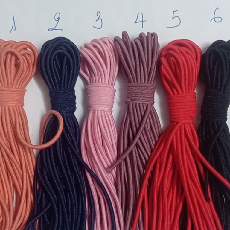 bó 5met dây thun tròn mềm 2mmm làm dây cột tóc