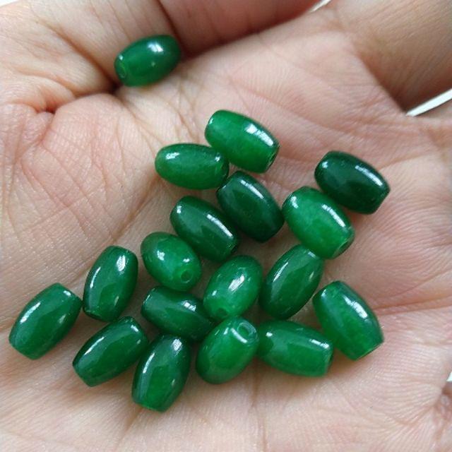 Gói 2 viên lu thống đá thiên nhiên 6x9mm dùng mix vòng hạt, làm trang sức.