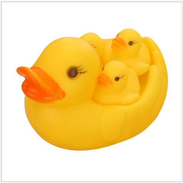 Đồ chơi vịt mẹ và 3 vịt con kêu chút chít thả bồn tắm