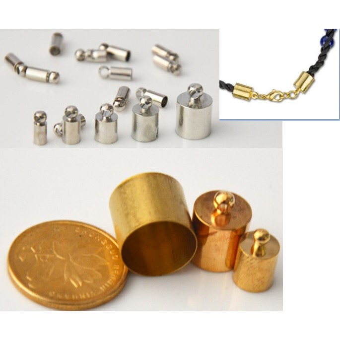 10 chốt trụ nối đầu dây, chụp đầu dây làm vòng nhiều size 2-13mm